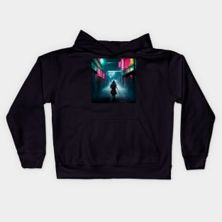 Path - Cyberpunk Cityscape Kids Hoodie